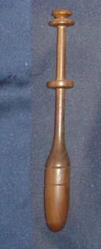 Klöppel ca. 11,6 cm doppelter Kopf dunkles Holz