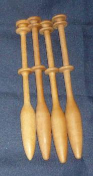Set 4 Klöppel ca 12,2 cm lang doppelter Kopf