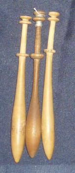 Set 3 Klöppel ca 9,4 cm lang doppelter Kopf