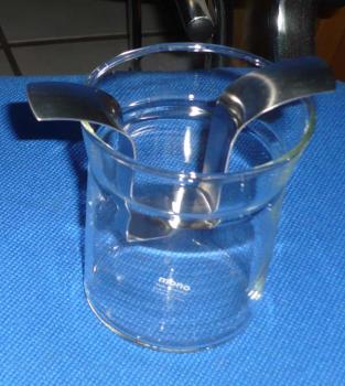 Teelichtglas "mono" mit Edelstahleinsatz ca 9,2 cm hoch