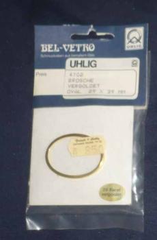 Brosche vergoldet oval ca 29x 39 mm