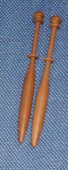 Paar Klöppel ca 11,7 cm Edelhölzer