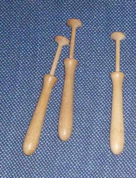 Set 3 Klöppel ca 10,4 cm helles Holz