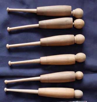 Set 6 Hülsenklöppel ca 13,7 cm lang