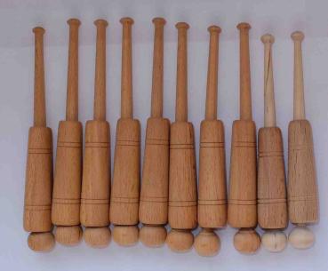 Set 10 Hülsenklöppel ca 13,2 cm lang