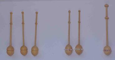 Set 6 Dänische Klöppel - Teilweise mit Perlenringen