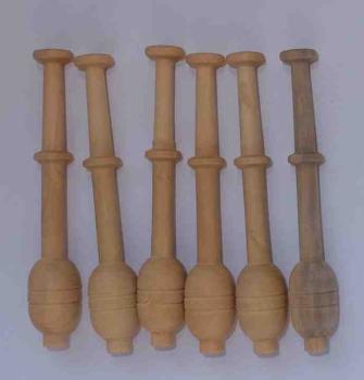 Set 6 Palmholzklöppel ca 9 cm lang