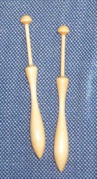 Paar dänische Klöppel 11,9 cm helles Holz
