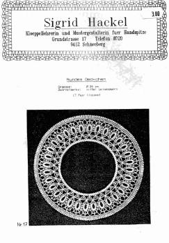 Klöppelbrief Sigrid Hackel Nr. 17 Rundes Deckchen