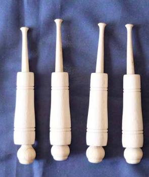 Set 4 Hülsenklöppel ca 12,8 cm lang