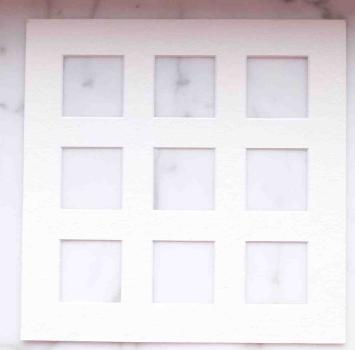 Passepartout 9 Auschnitte 20 x 20 cm weiß