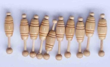 Set 10 Minihülsenklöppel ca 3,8 cm lang