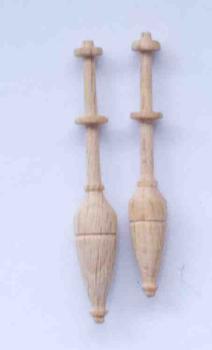 Paar Miniklöppel ca 3,3 cm lang helles Holz