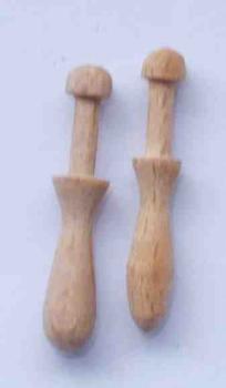 Paar Miniklöppel ca 2,4 cm lang helles Holz
