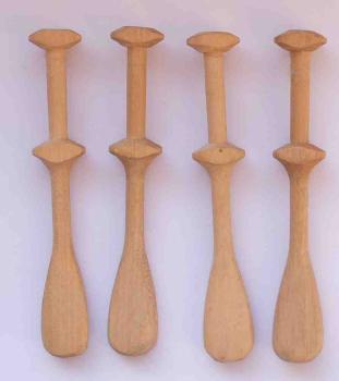 Set 4 handgeänderte Klöppel ca 9,8 cm lang 