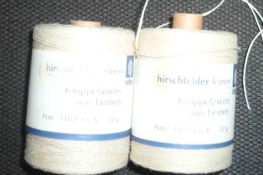 Hirschfelder Leinen Nm 10/2 50 Gramm 1/4 gebleicht