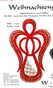 KB Weihnachtsengel W - 00 49 von Chemnitzer Klöppelwerkstatt