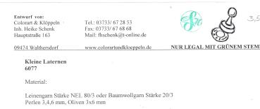 Preview: Kleine Laternen von Colorart & Klöppeln Heike Schenk