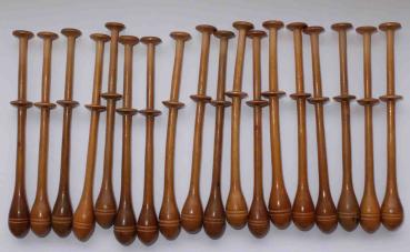 Set 18 Klöppel schlank mit großer Aufnahme ca 11,6 cm lang