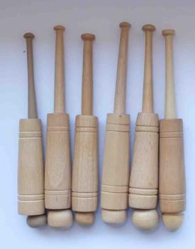 Set 6 Hülsenklöppel ca 13 cm lang leicht unterschiedlich