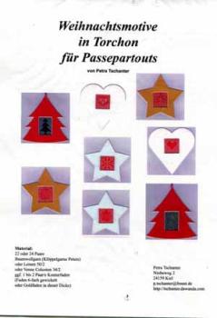 Weihnachtsmotive in Torchon für Passepartouts by Petra Tschanter