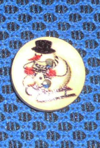 Set 10 buttons "snowman on sled" 15 mm