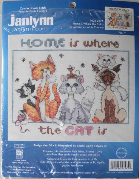 janlynn Home is Where the Cat Is Stückvorlage