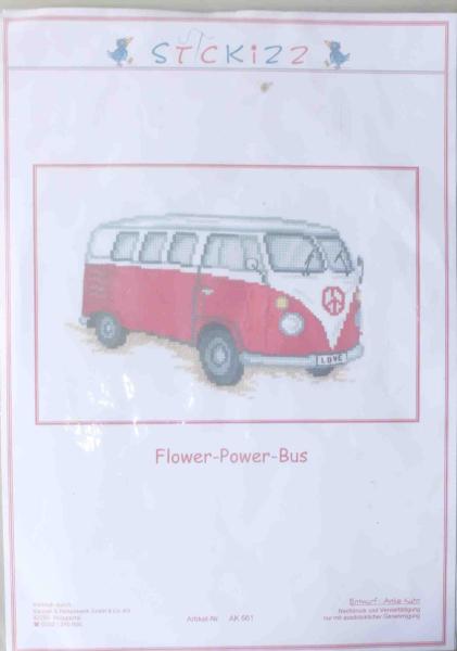 Sticki22 Flower-Power-Bus Stickvorlage