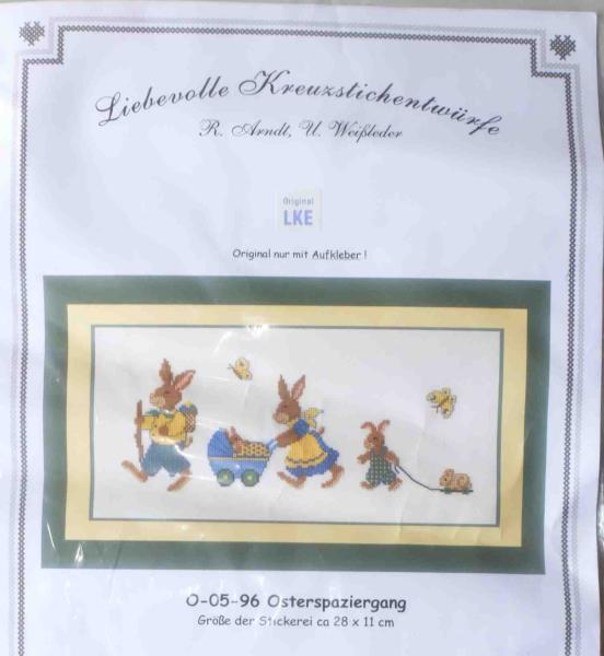 Liebevolle Kreuzstichentwürfe Stickvorlage Ostersparziergang