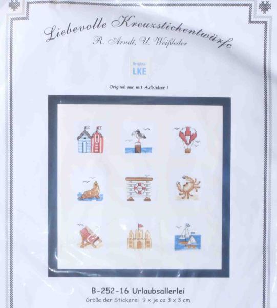 Liebevolle Kreuzstichentwürfe Stickvorlage Urlaubsallerlei