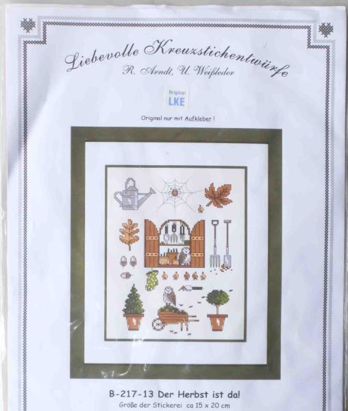 Liebevolle Kreuzstichentwürfe Stickvorlage Der Herbst ist da