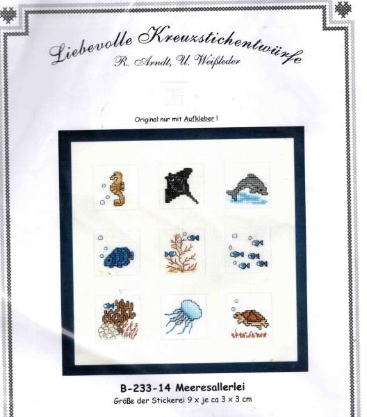 Liebevolle Kreuzstichentwürfe Stickvorlage Meeresallerlei