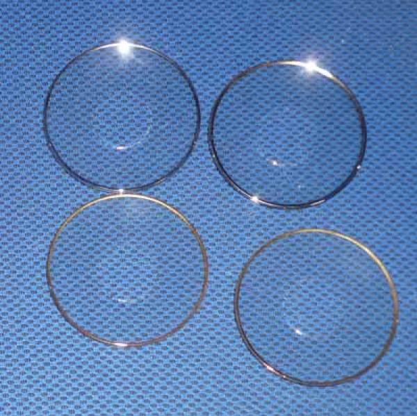 Set 4 Glasschutz für Kerzenleuchter - Silberrand