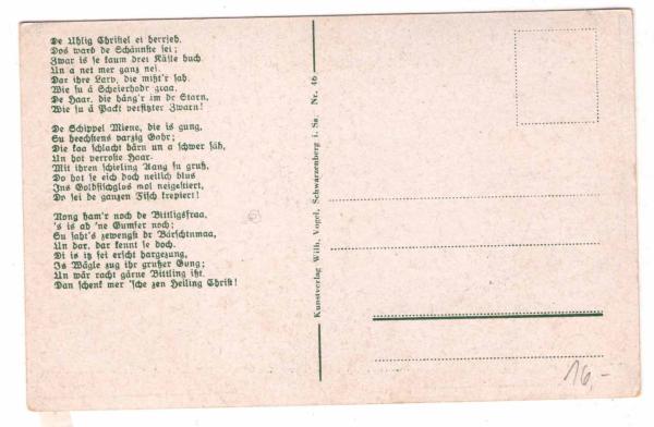 Postkarte mit Liedtext