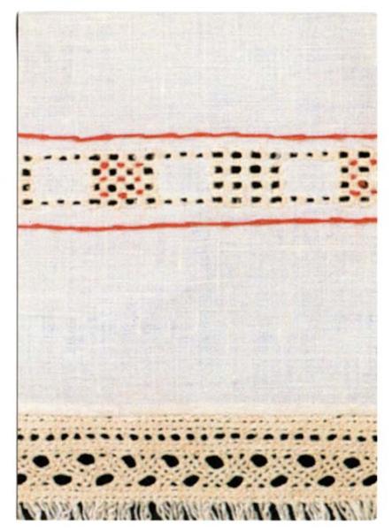 Klappkarte mit schwedischen (?) Klöppelmotiven