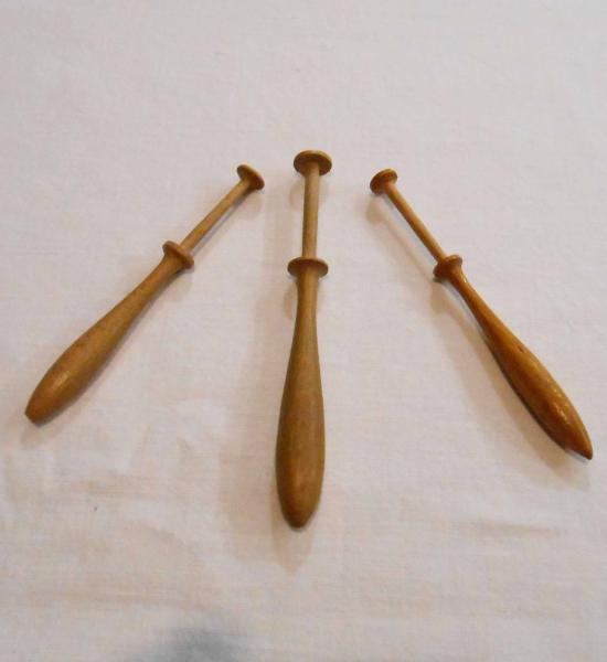 Set 3 alte dänische Klöppel ca 9,8 - 11,4 cm
