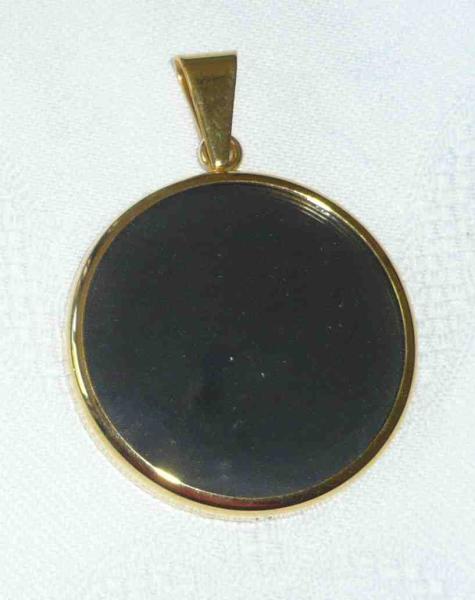 Anhänger zum Spitze einlegen goldfarbend Durchmesser ca 3,5 cm