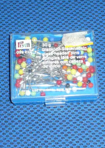 Glaskopf-Stecknadel bunt Prym 30 Gramm