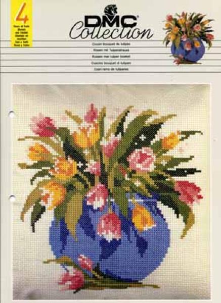 DMC Collection 4 Kissen mit Tulpenstrauss