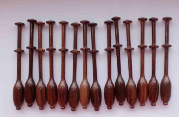 Set 14 Brügger Klöppel ca 10,4 cm Palisander