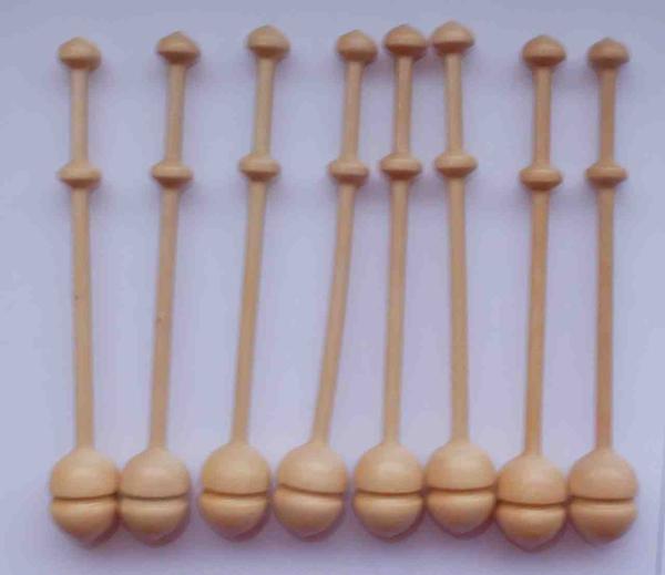 Set 8 dänische Klöppel mit Rillen ca 10cm lang