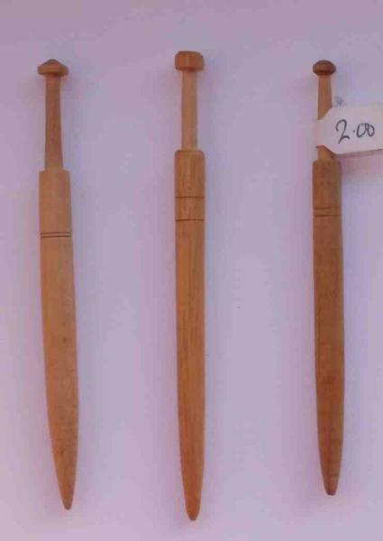 Set 3 Honitonklöppel ca 9,4-10 cm helles Holz