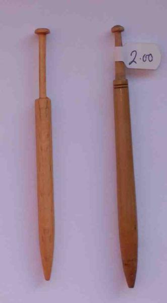 Paar Honitonklöppel ca 9,6-9,8 cm lang helles Holz