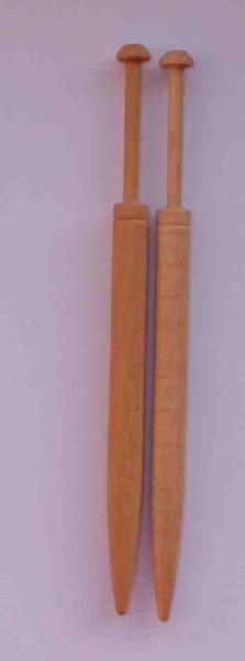 Paar Honitonklöppel ca 9,8 cm lang helles Holz