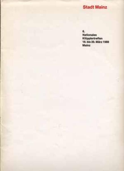 Klöpplertreffen Mappe 1988 Mainz