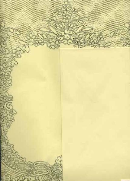 Briefpapier mit Klöppelbriefmuster gelb