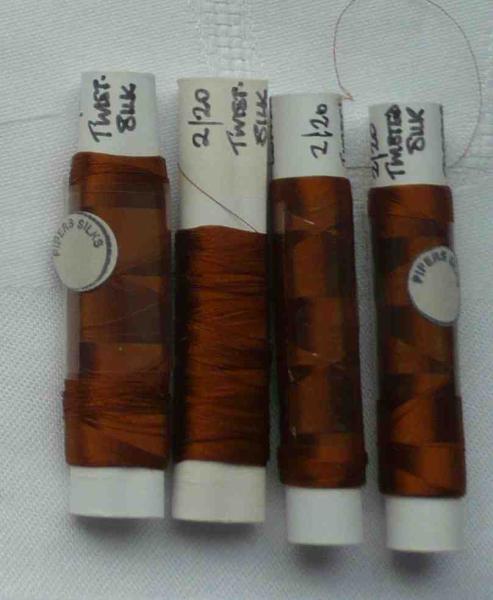 Set 4 Rollen 2/20 Twisted Silk "copper" von Pipers Silk