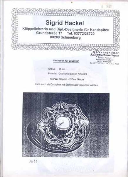 Klöppelbrief Sigrid Hackel Nr. 82 Deckchen für Leuchter
