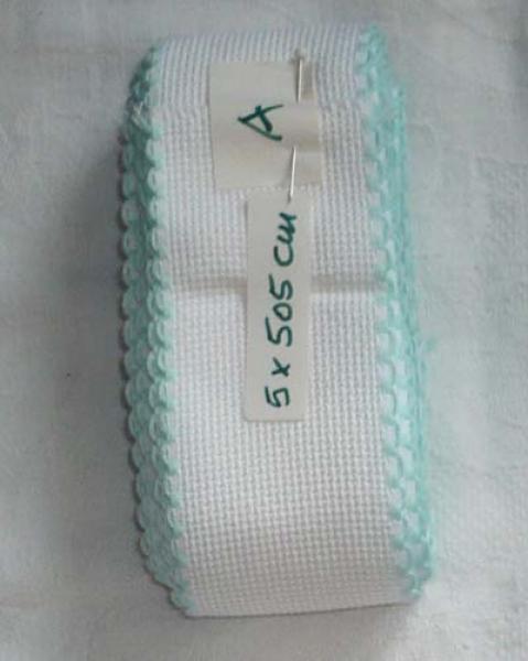 Stickband Aida mit grün 5 x 505 cm