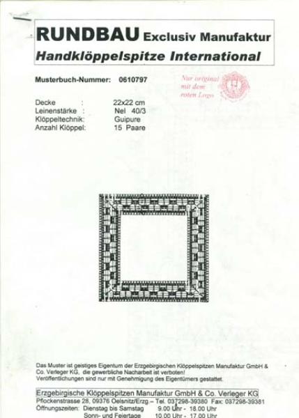 KB Rundbau Manufaktur Decke 22 x 22cm  Nr. 0610797